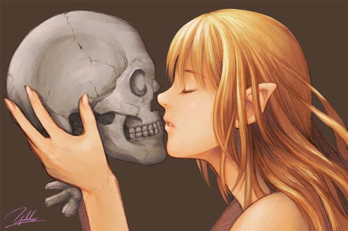 Elf Kissing Skull